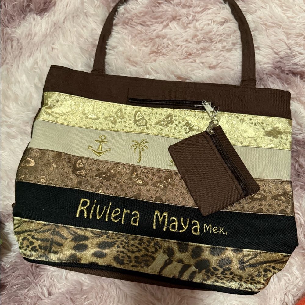 Riviera Exotic Brown and Gold Tote